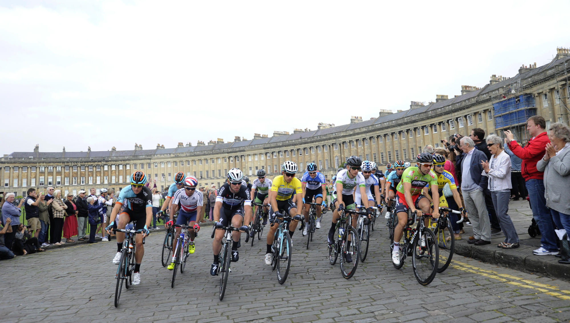 Tour of Britain taking place outside the royal crescent.
